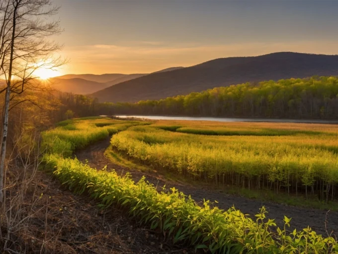 Idyllic spring getaway at Hudson Valley Luxury Resorts featuring lush greenery, colorful flowers, and peaceful surroundings.
