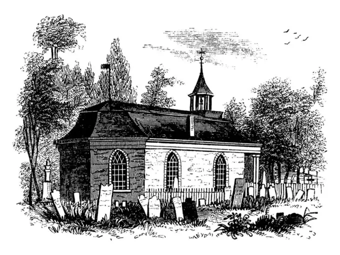 St Aldhelm's Chapel is a Norman chapel on St Aldhelm's Head in the parish of Worth Matravers The slab is now porch of St Nicholas' Church and Bradford on Avon town and civil parish west Wiltshire, vintage line drawing or engraving illustration.