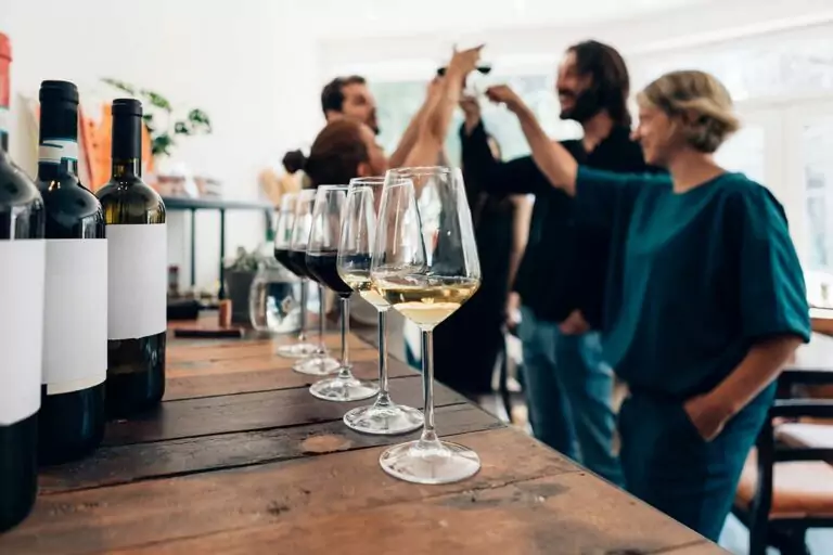 Friends take time to enjoy a toast at one of the local wine tasting events in the Hudson Valley.