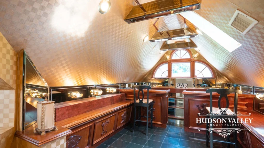 Luxury rentals interior with elegant bar area in Westchester NY