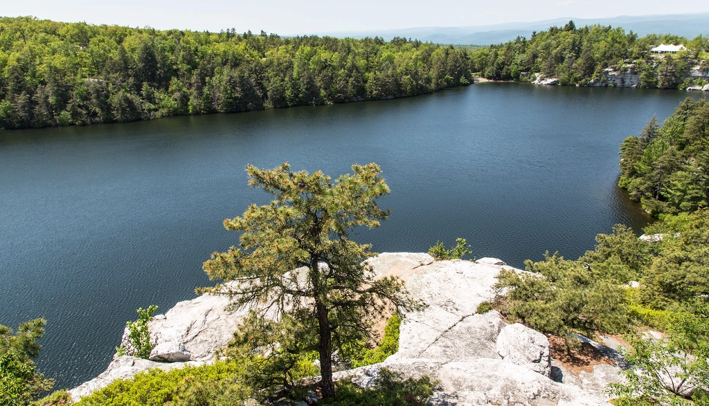Scenic view of Minnewaska State Park Preserve with cliffs and water