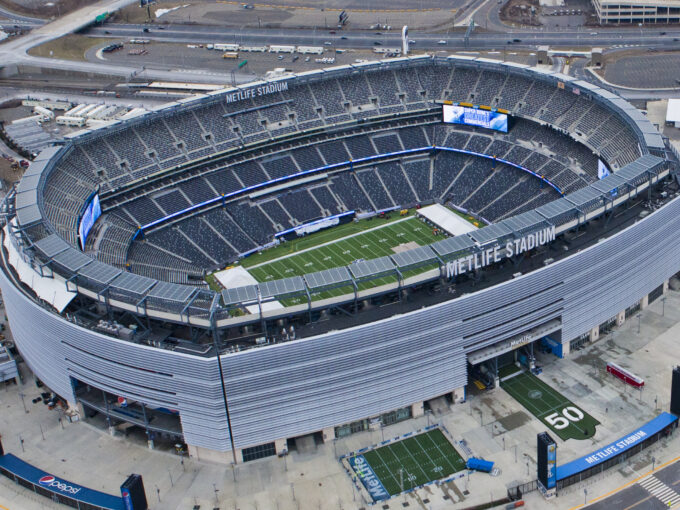 Aerial view of MetLife Stadium in East Rutherford, New Jersey, home venue for FIFA World Cup 2026 matches and the World Cup Final