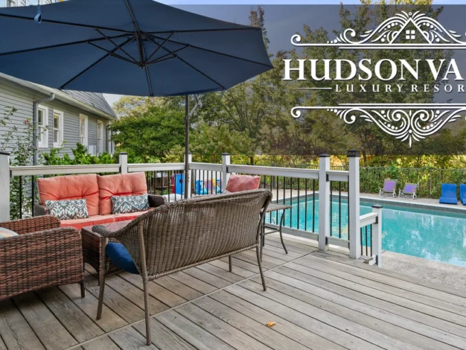 Luxury mansion rental near NYC for large groups with pool and grounds by Hudson Valley Luxury Resorts
