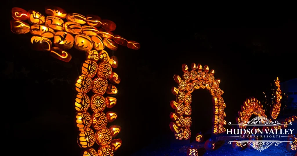 Great Jack O Lantern Blaze illuminated pumpkin display at Van Cortlandt Manor Sleepy Hollow Halloween